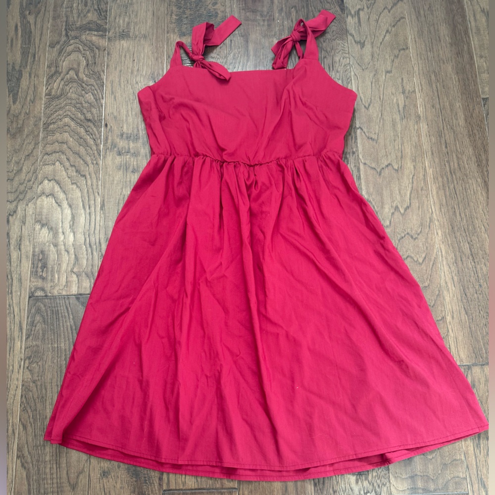 Clarisbelle Women's Tie-Shoulder Mini Dress in Red size XL